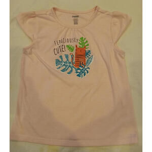 Gymboree Girl's Size 10-12 Pink Short Sleeve Cat Design T-Shirt Top
